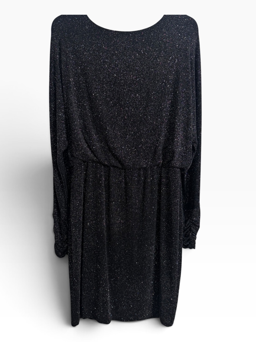 Jessica Howard Black Sparkle Long-Sleeve Dress